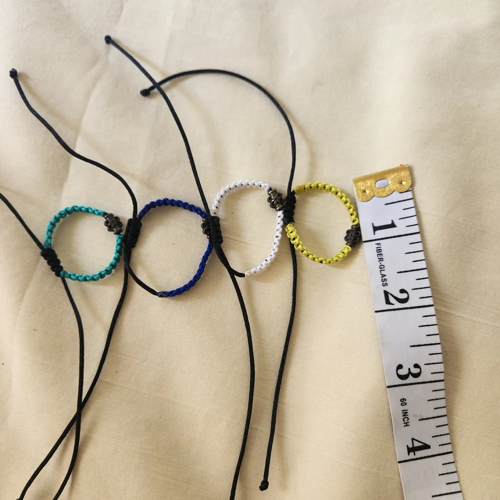 Adjustable Bracelet Handmade Braided Bracelet 4 Pieces Unisex #05